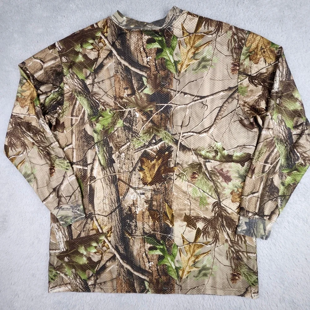 RedHead Camo Long Sleeve Shirt Mens XL Brown Realtree‎ APG Mesh Pocket Tee